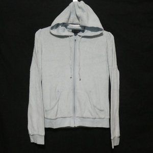 CLUB MONACO | small | Light Blue Zip-Up Terry Cloth Hooded Jacket / Hoodie | GUC